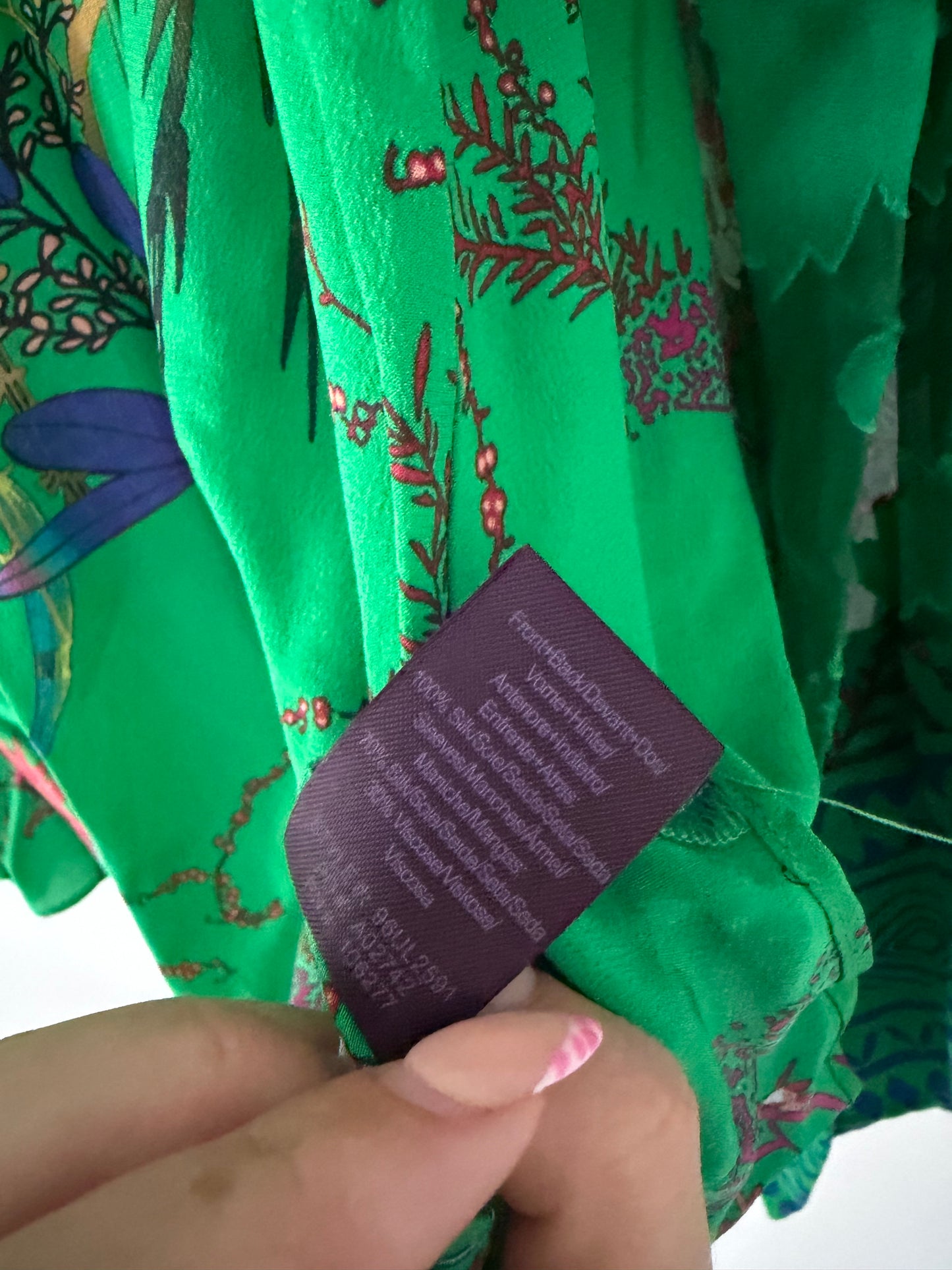 Pre-loved Patterned Green Hale Bob Blouse, L