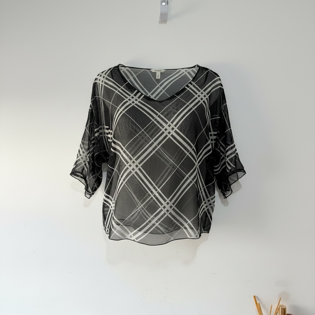 Preloved, Black and White Autograph Top, 14