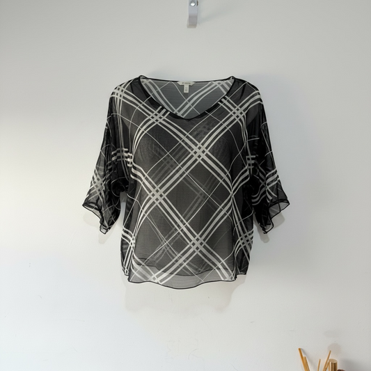 Preloved, Black and White Autograph Top, 14