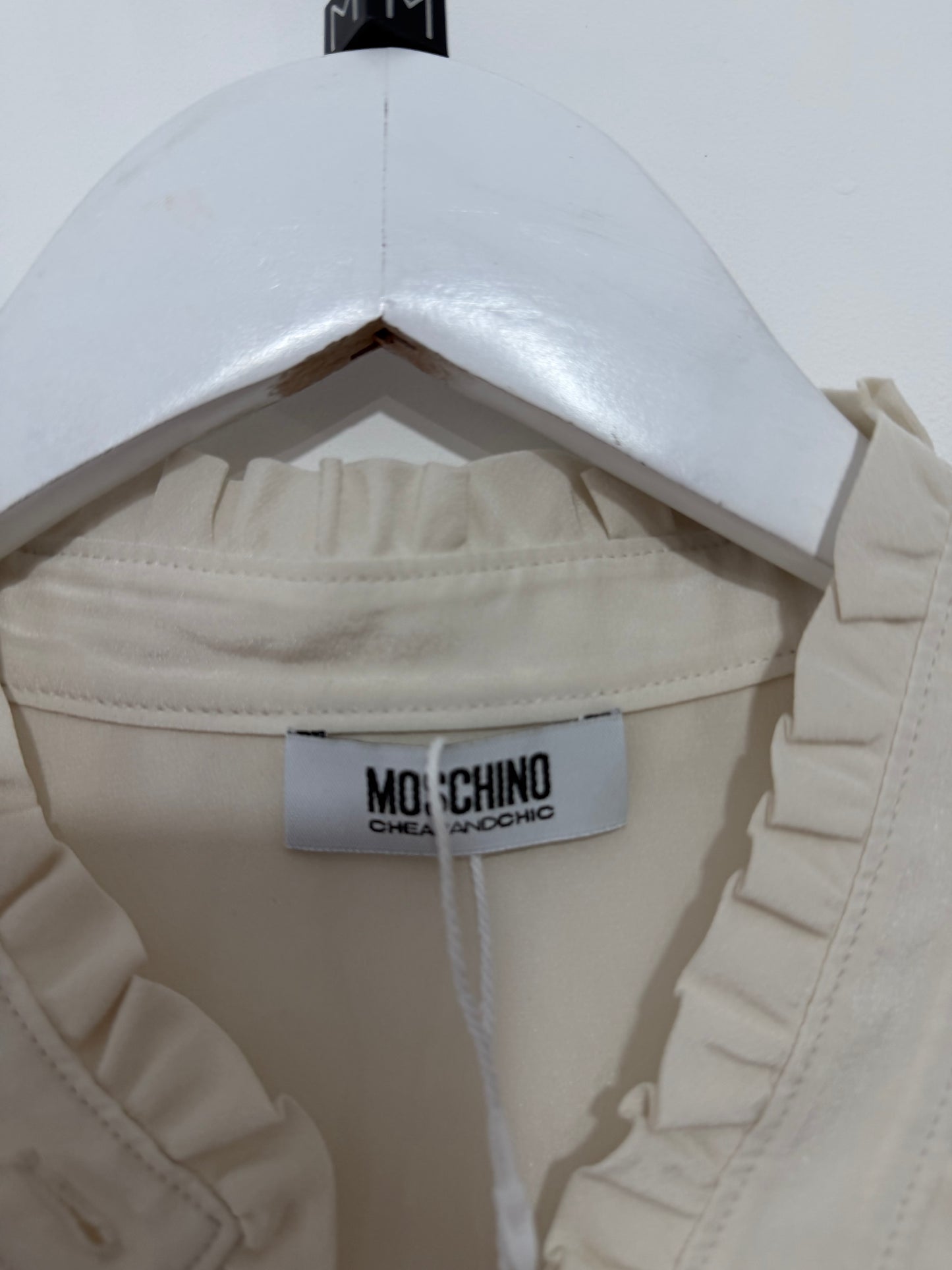 Pre-owned Off-white Moschino Blouse, Size 14 fits M