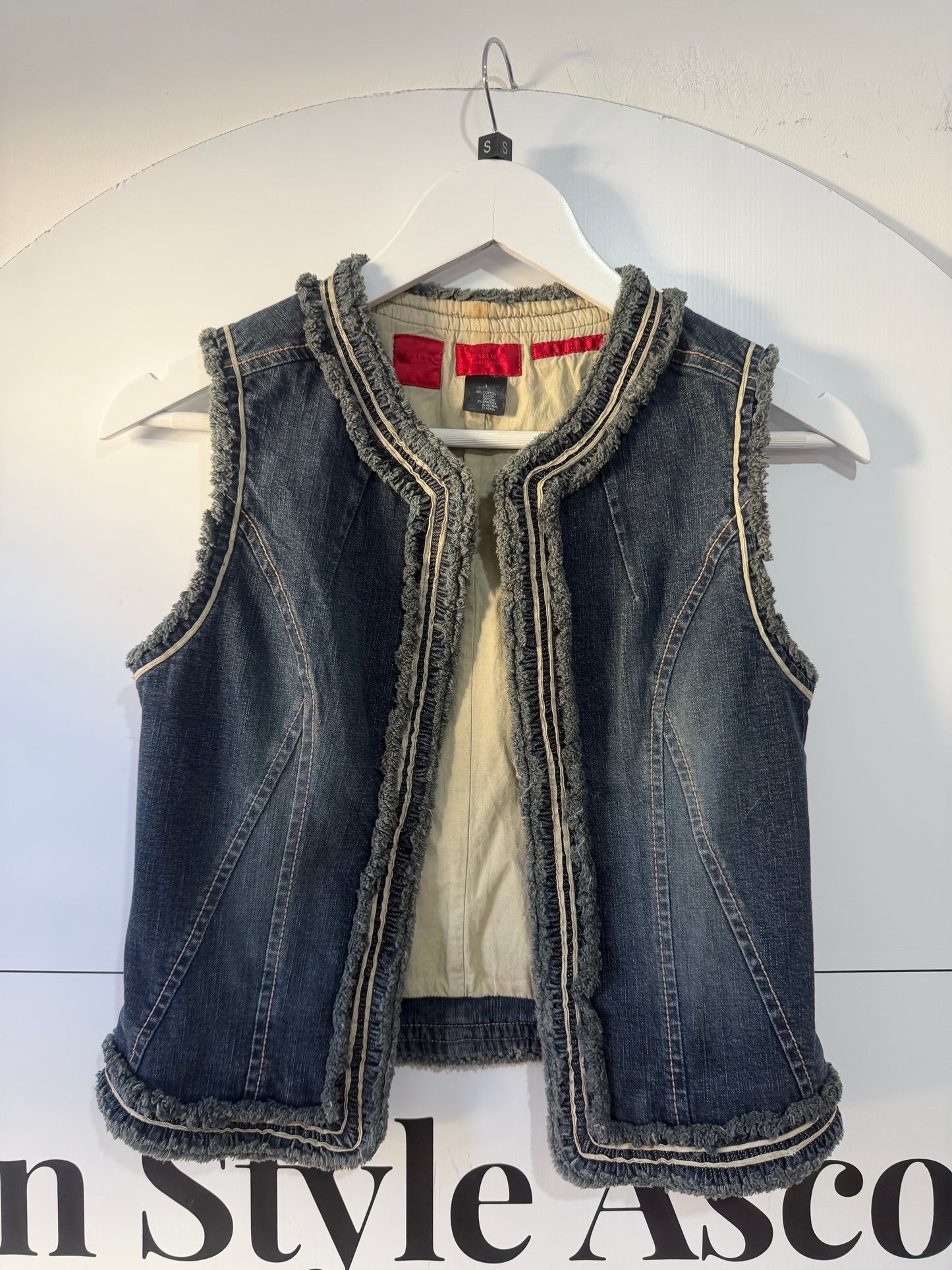 Blue Chine Denim Waistcoat, Small