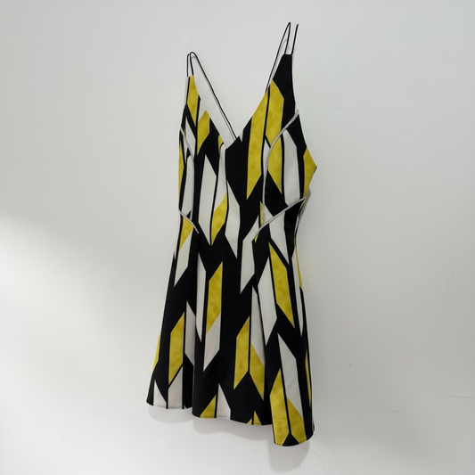 Preloved, Black and Yellow Explosion Dress, Size 8