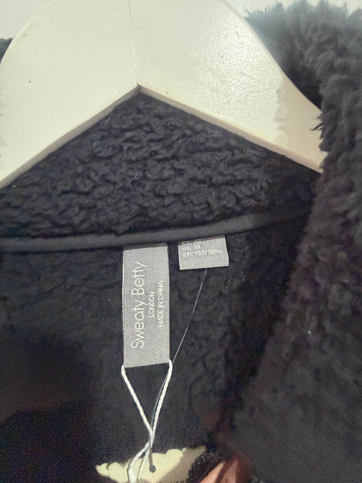 Black Fluffy Sweaty Betty Jacket, Size L