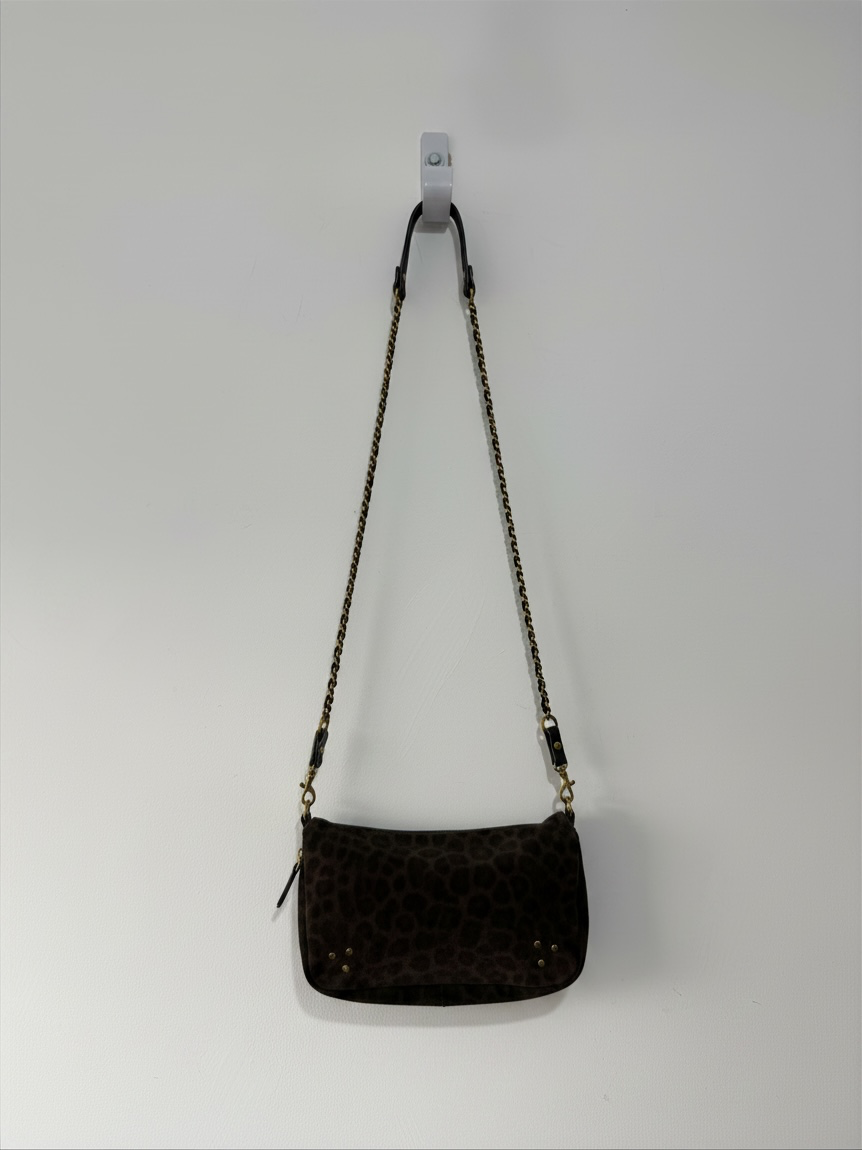 Preloved Jerome Dreyfuss Crossbody Bag Small Bobi Leopard Print