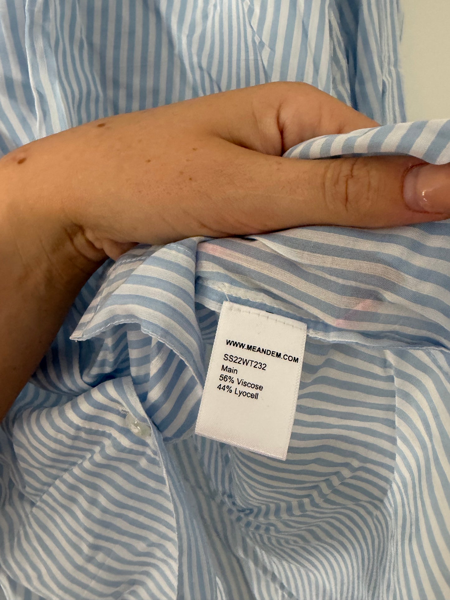Pre-loved Blue Stripe Me + Em Blouse, 14