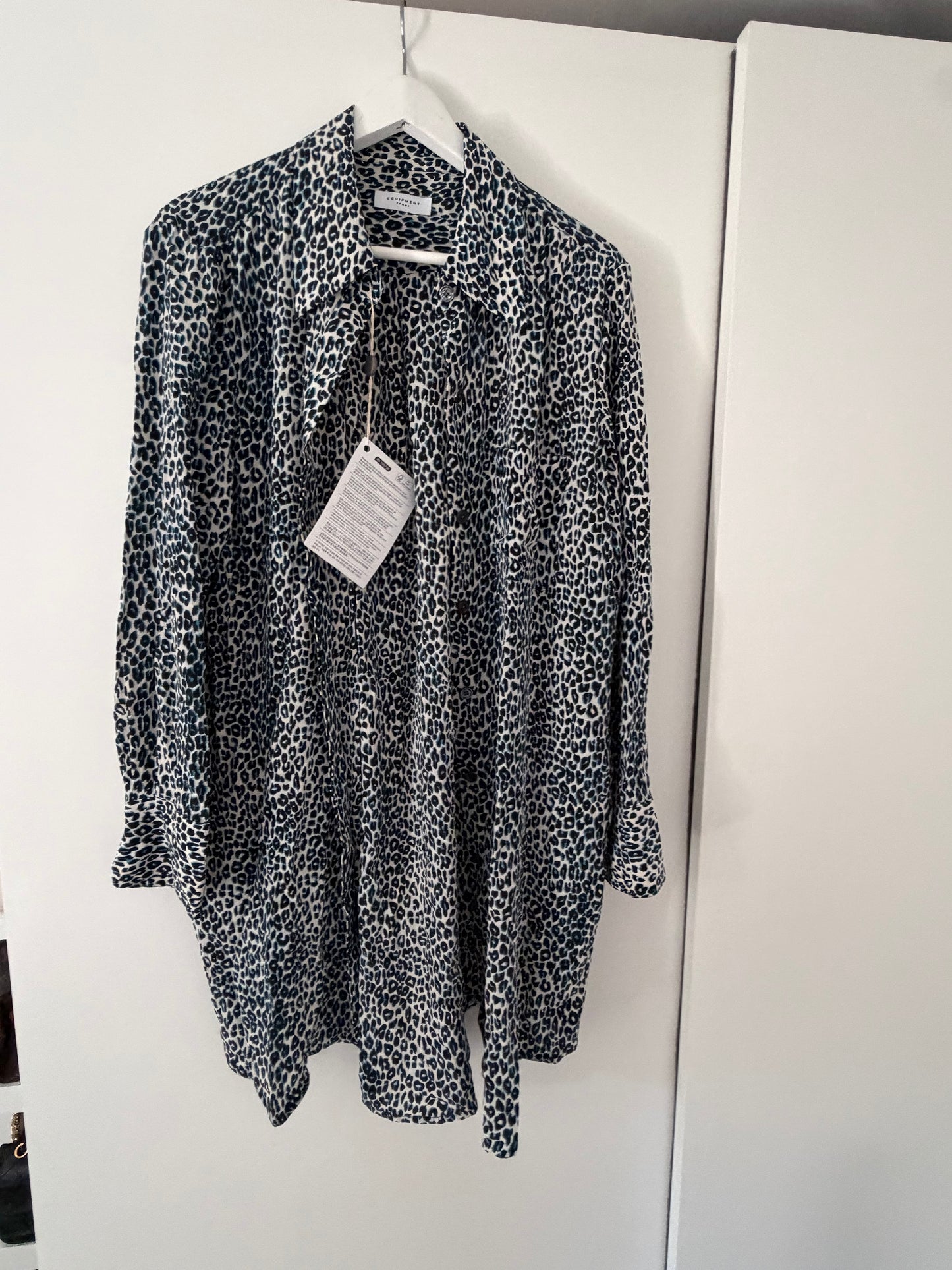 Pre-Loved Blue Leopard Equipment Femme Shirt, XL, BNWT