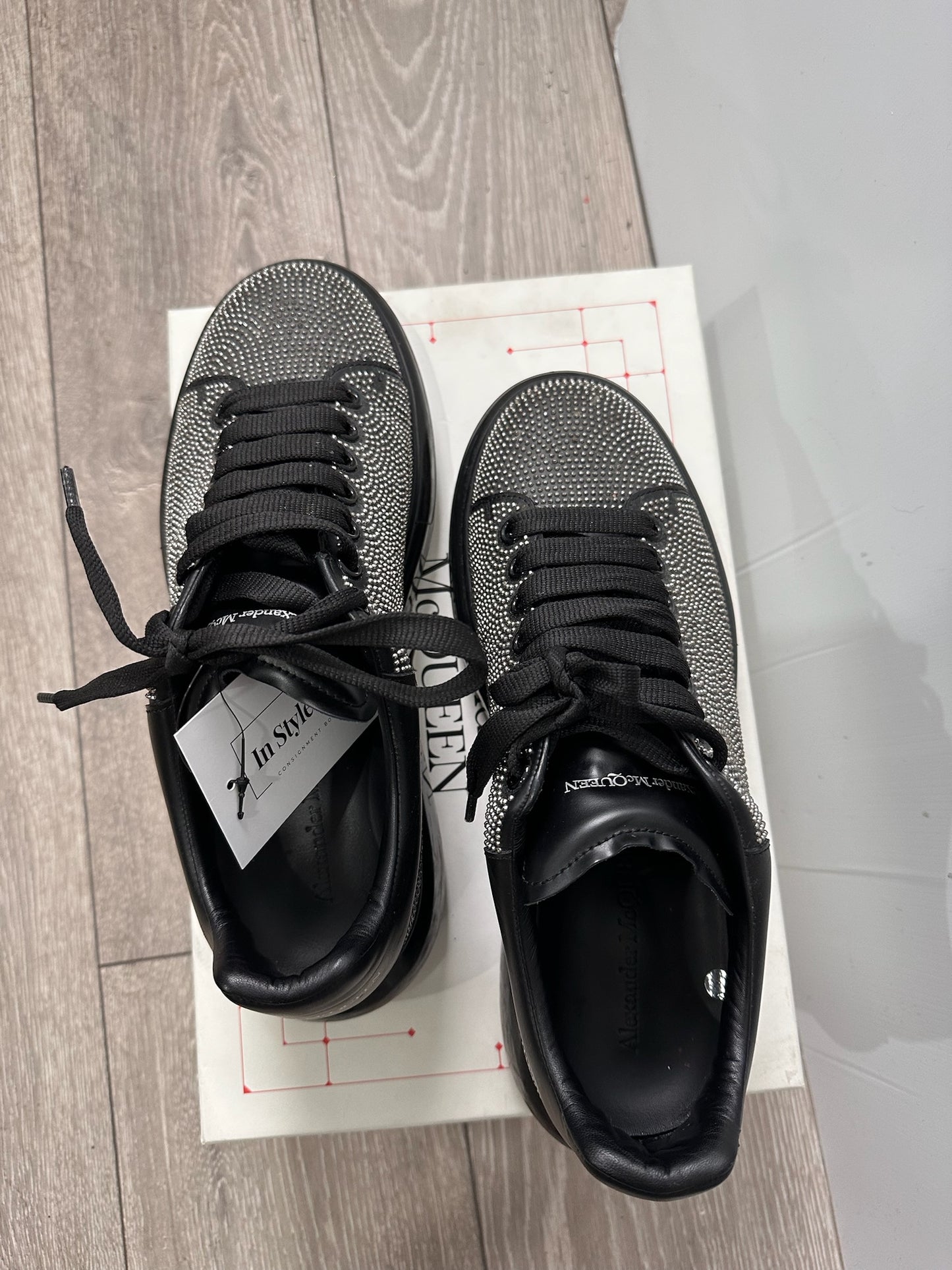 Black/Silver Alexander Mcqueen Trainers, Size 43