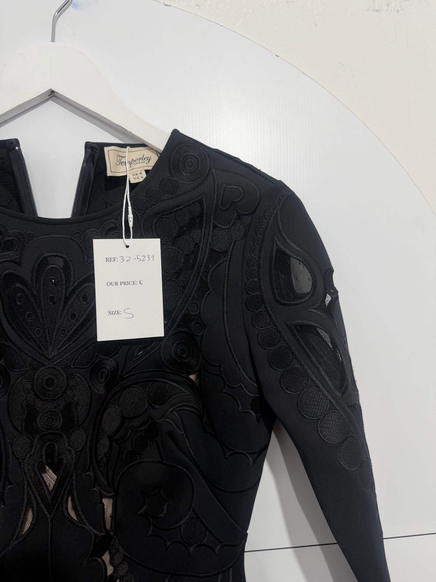 Black Temperley Dress, Uk 8
