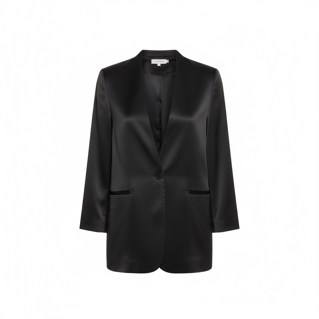 Pre-owned black In wear copenhagen Satin Blazer, Size 14