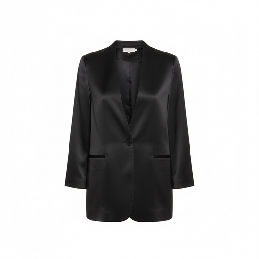 Pre-owned black In wear copenhagen Satin Blazer, Size 14