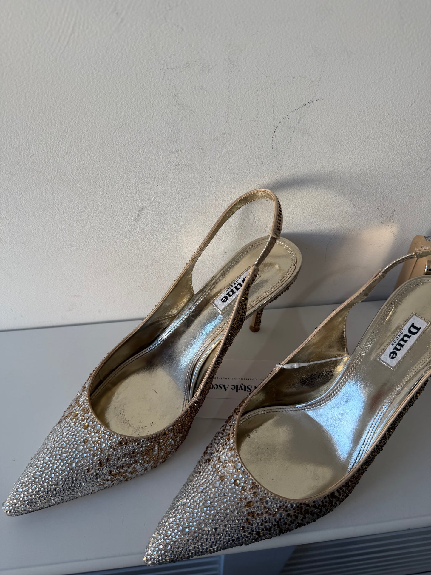 Preloved Dune Bag and Heels Set Size 41 - UK 7.5/8 Gold and Silver