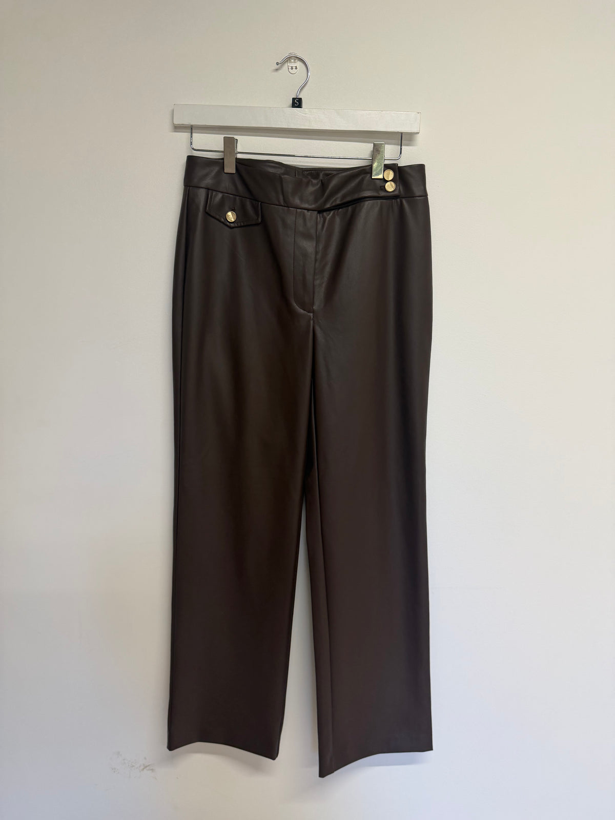 Preloved J.McLaughlin Pleather Leggings Size 10 Brown