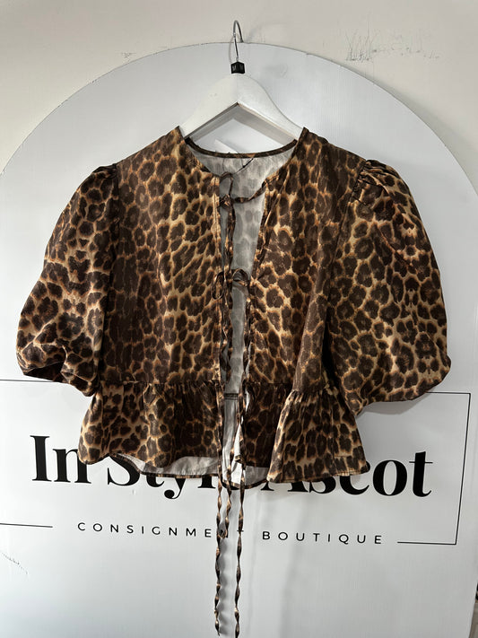 Leopard Print  Blouse, Size 12