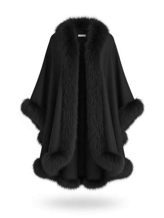 Preloved Custom made Poncho One Size Black