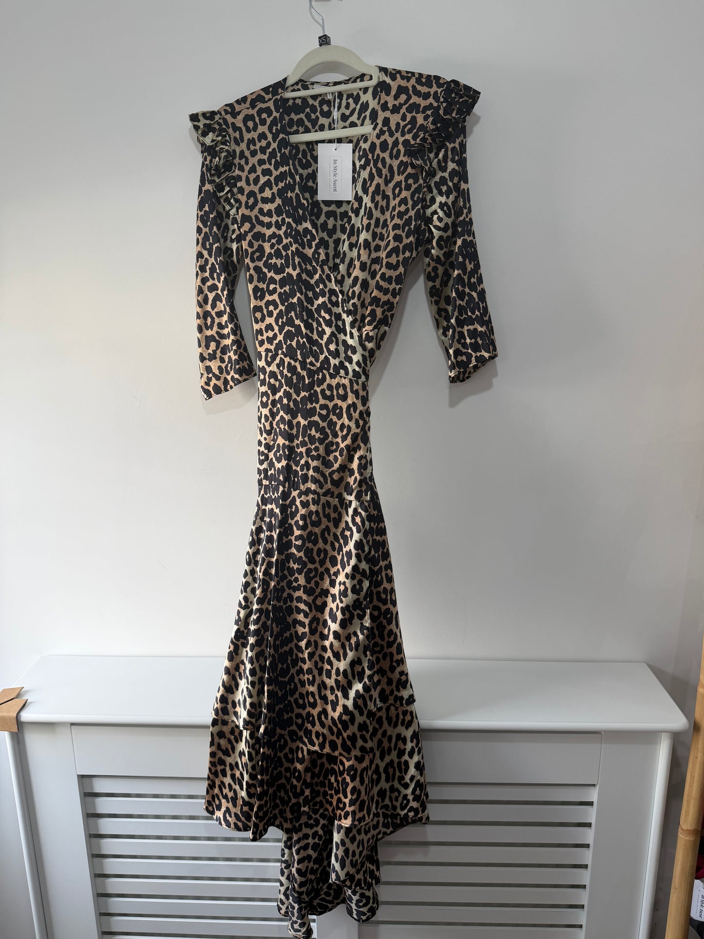 Pre-owned, Leopard Print GANNI Wrap Dress, Size 8