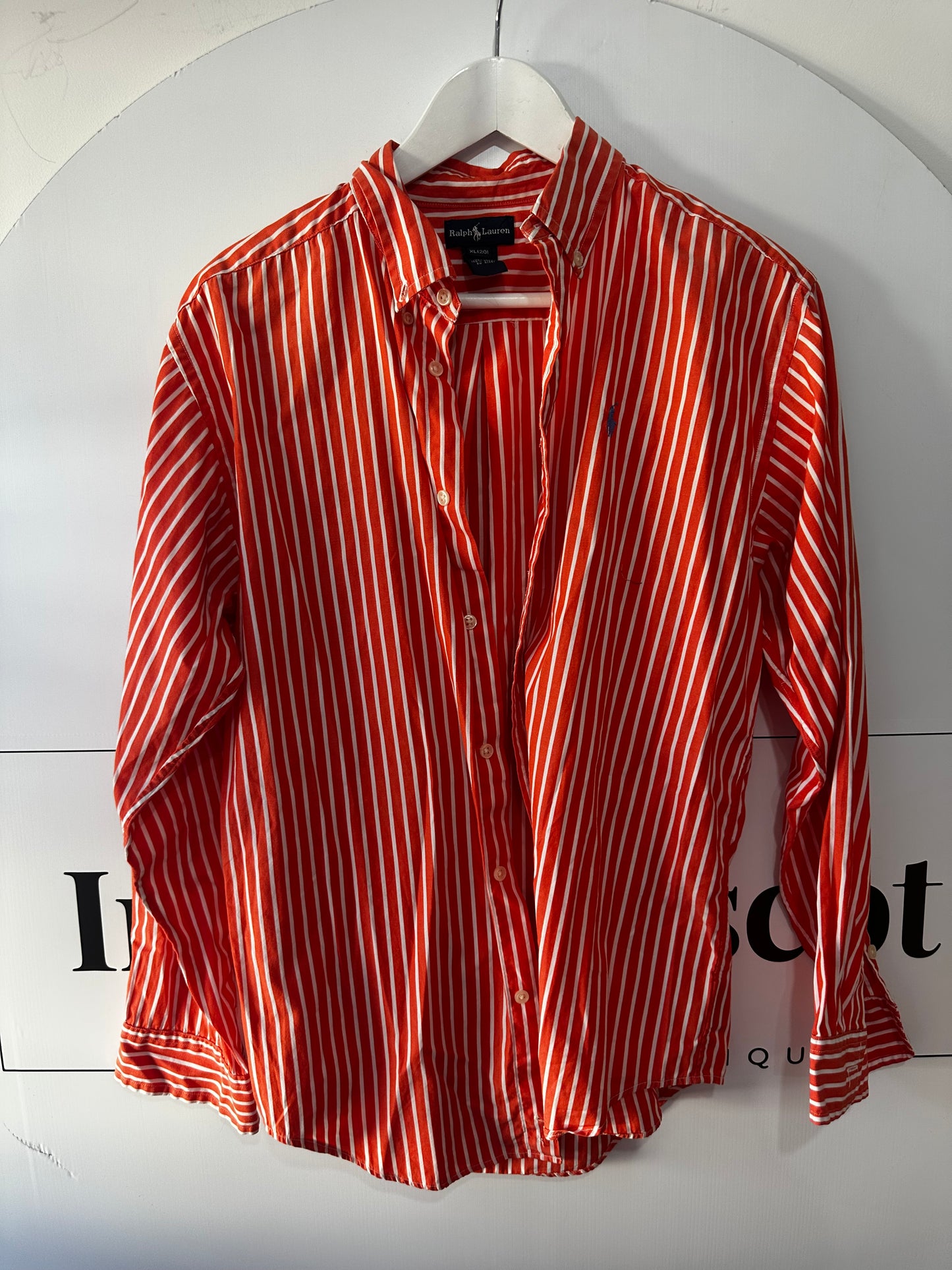 Orange Ralph Lauren Shirt, Size Kids XL