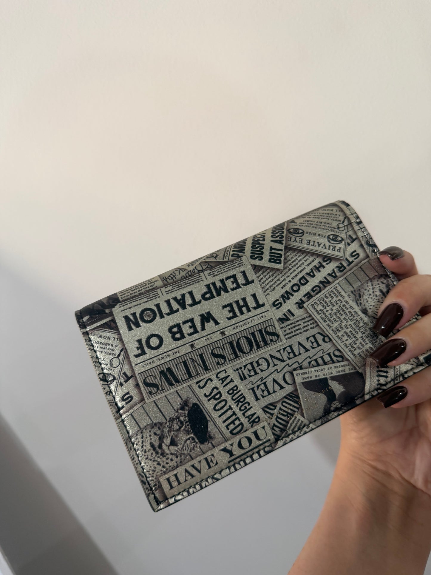 Newspaper print Charlotte Olympia Purse
