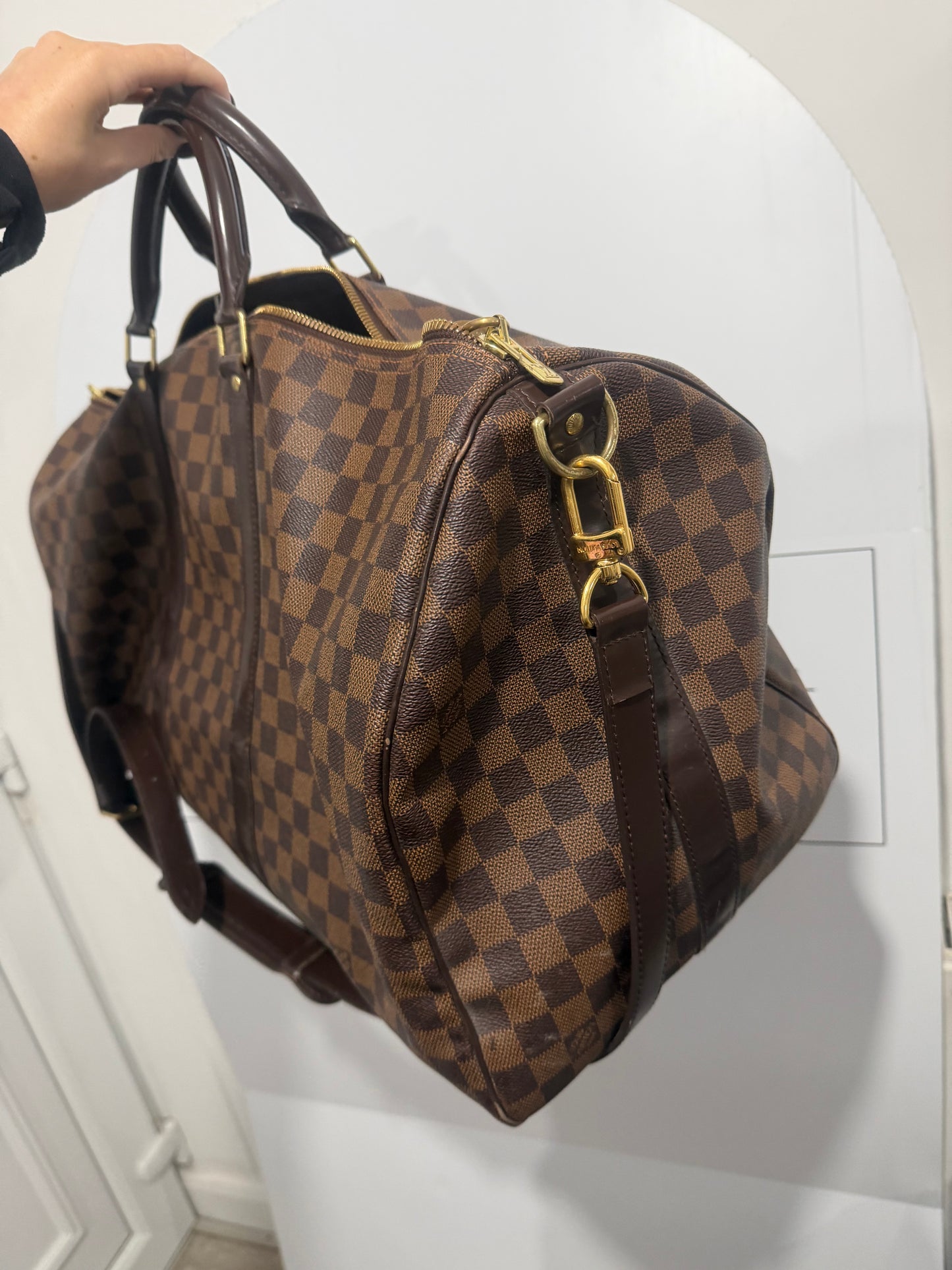 Damier Ebene Louis Vuitton Holdall Keepall, 55