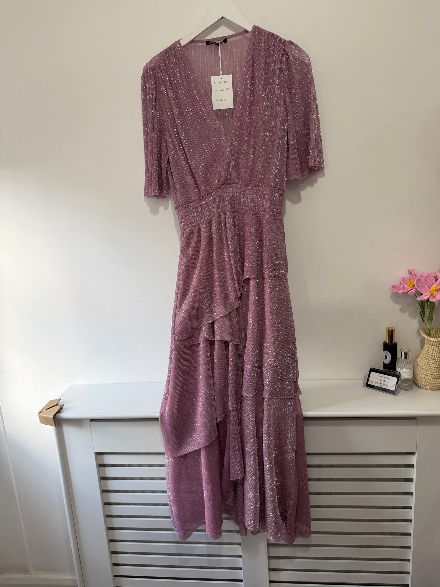 Preloved, Pink Maje Dress, UK 14 (12-14)