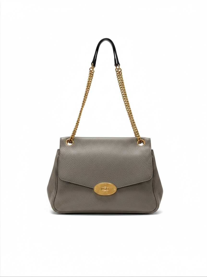 Preloved Mulberry Darley Handbag Grey Pebbled