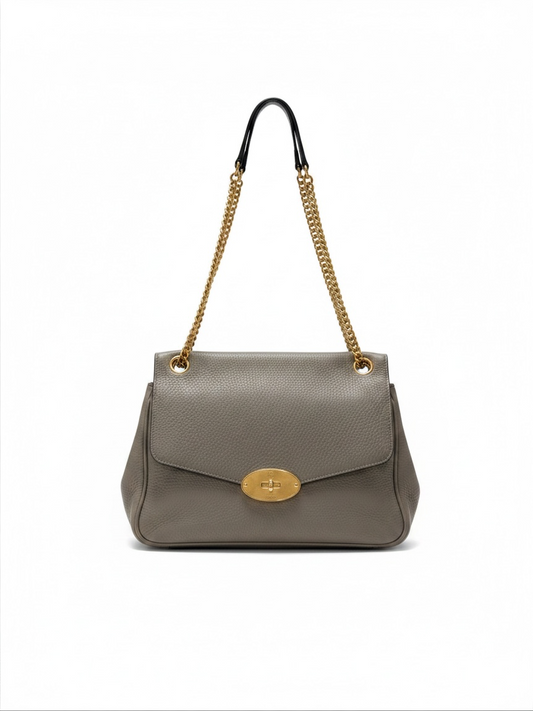 Preloved Mulberry Darley Handbag Grey Pebbled
