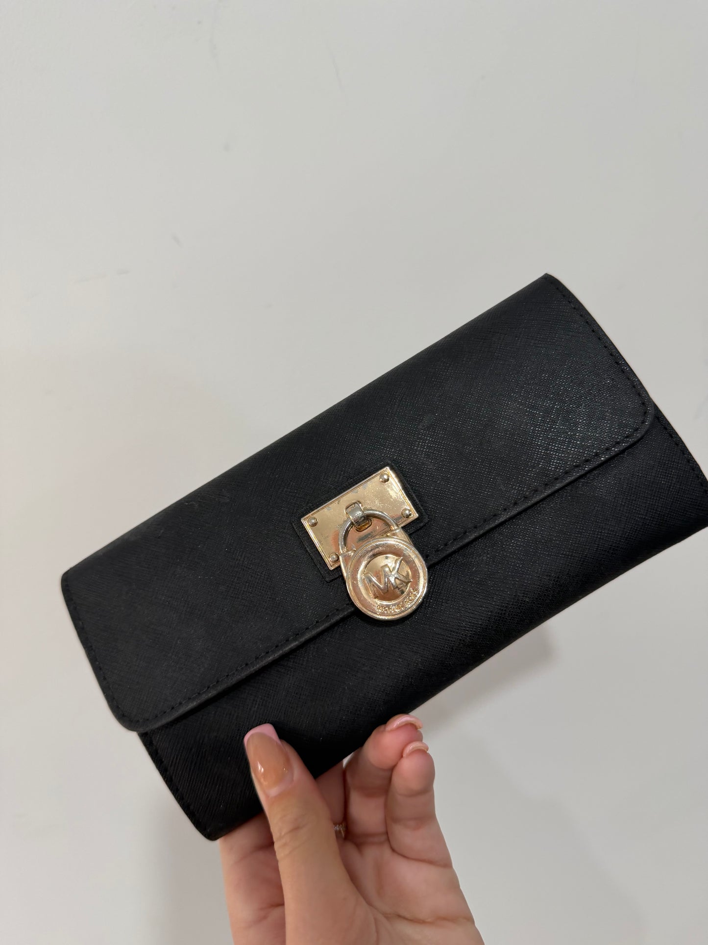 Black and Gold Michael Kors Handbag and Purse Set, Small