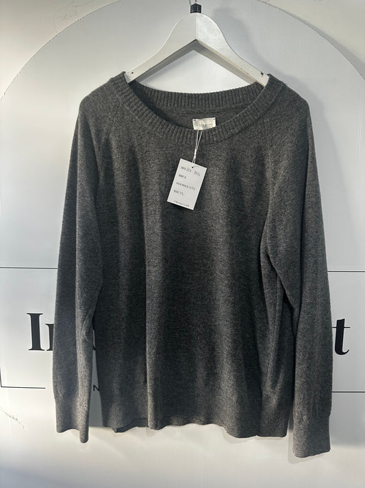 Grey Navy Grey Merino Wool Jumper, XL