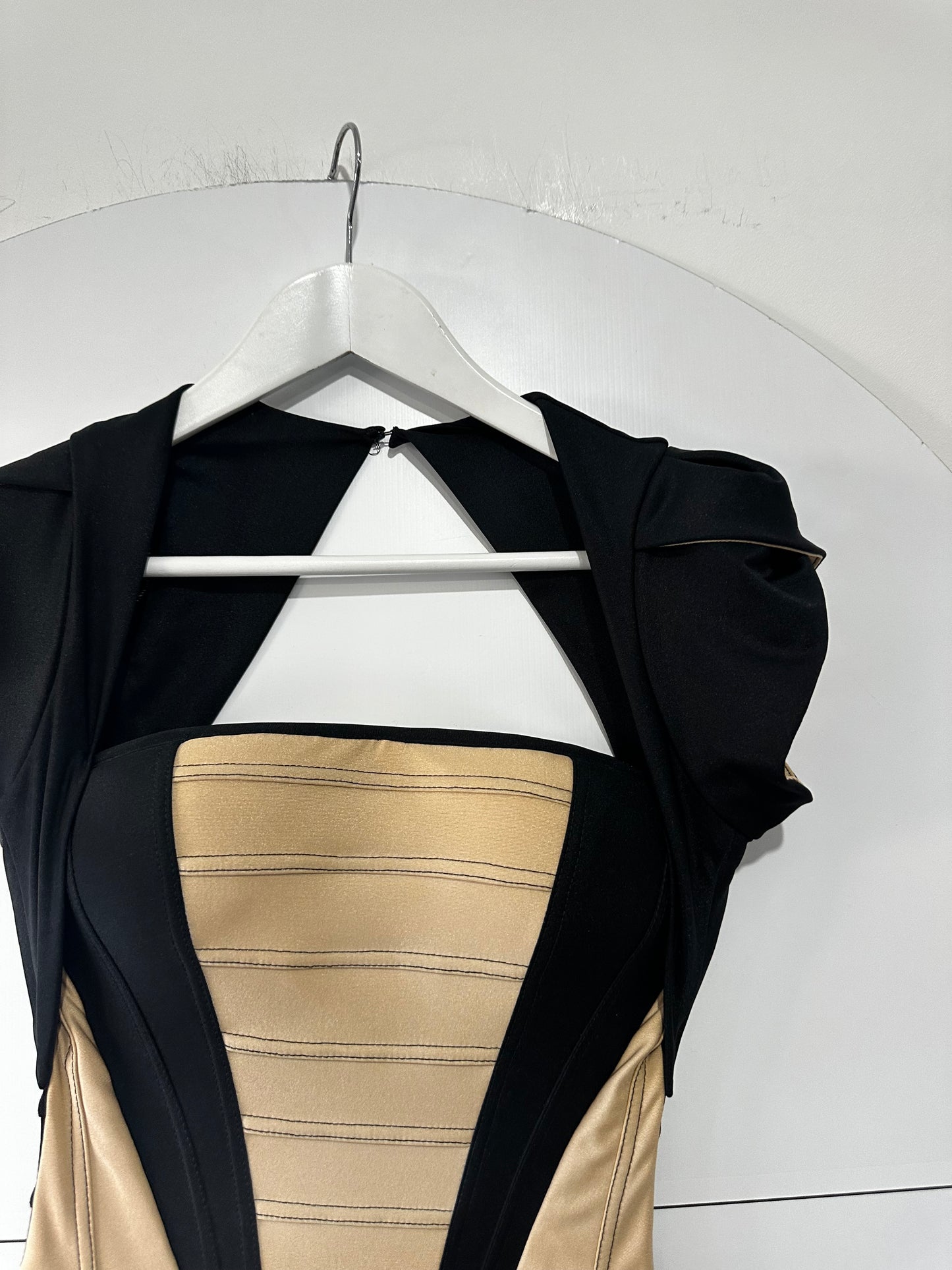 Black/Beige Catwalk Collection Dress, One Size