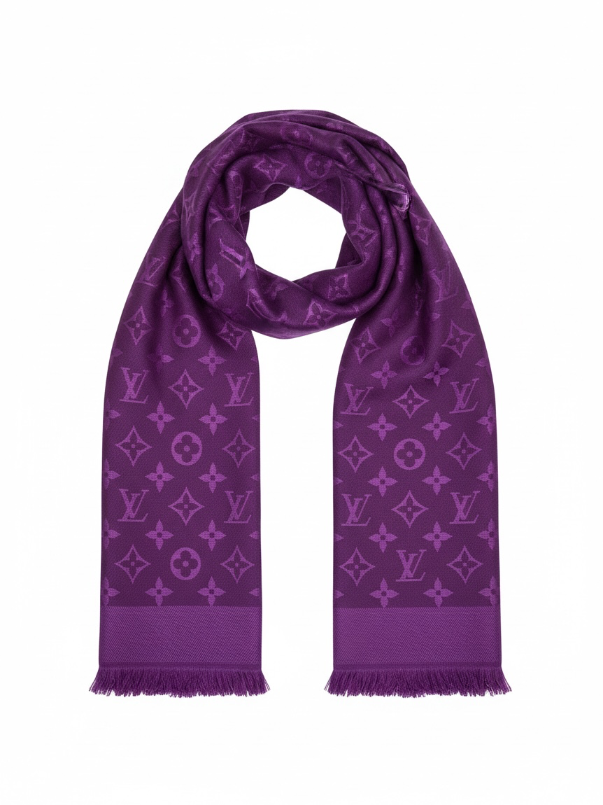Preloved Louis Vuitton Scarf Purple, Brand new in box