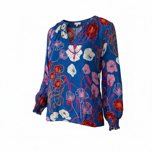 Pre-loved Pattern Blue/Red Dea Kudibal Blouse, XL, BNWT