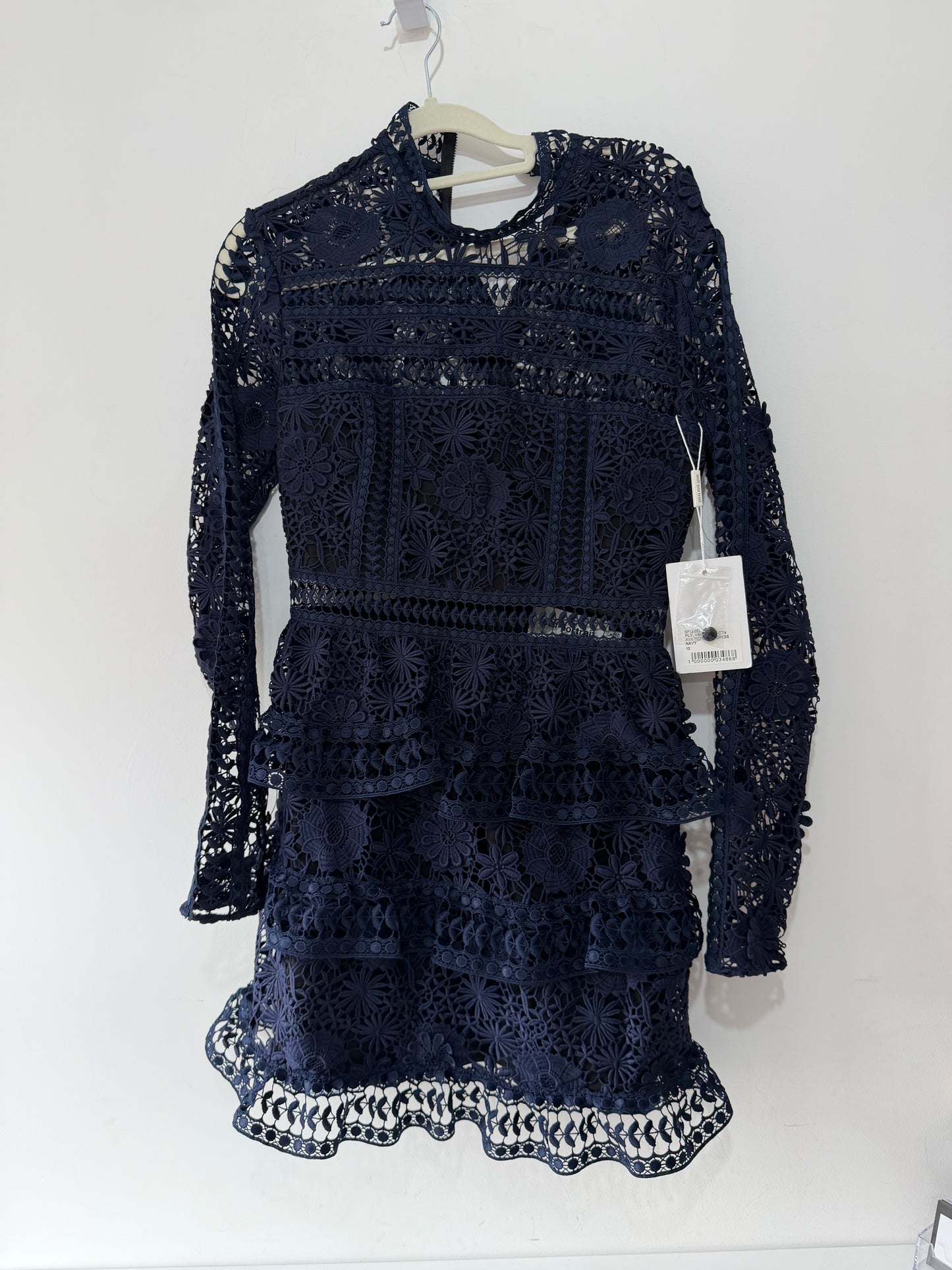 Preloved Self-Portrait Dress Size 10 Navy BNWT