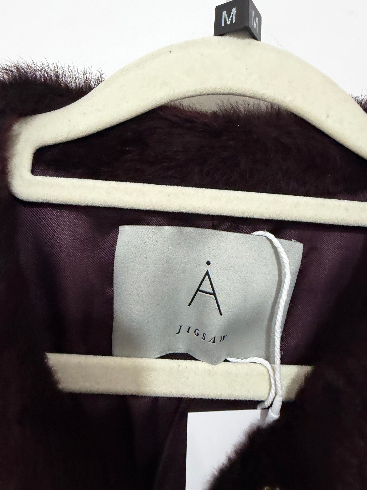 Preloved A by Jigsaw Shearling Jacket Size 12 Plum