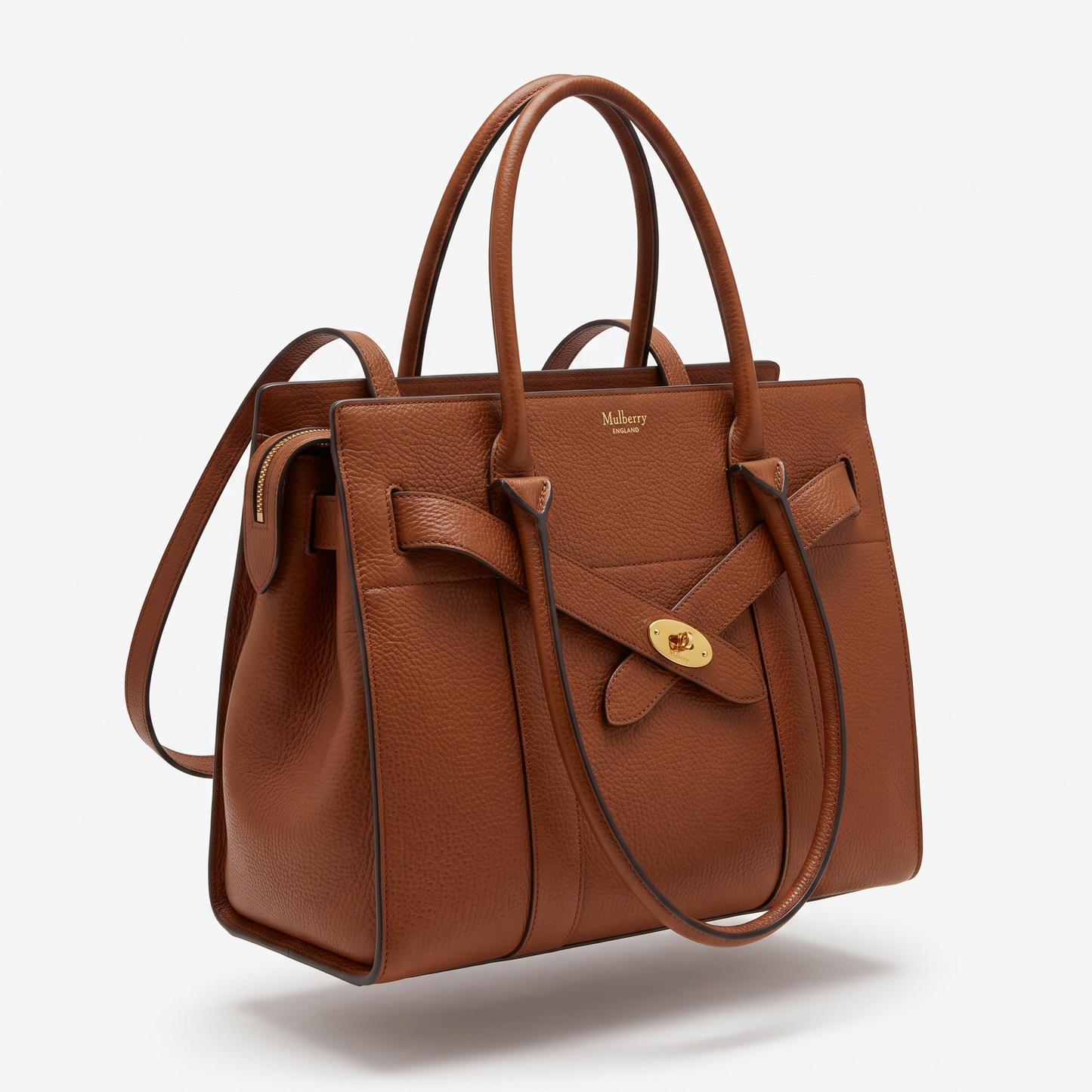 Preloved, Tan Brown Mulberry Zipped Bayswater Handbag