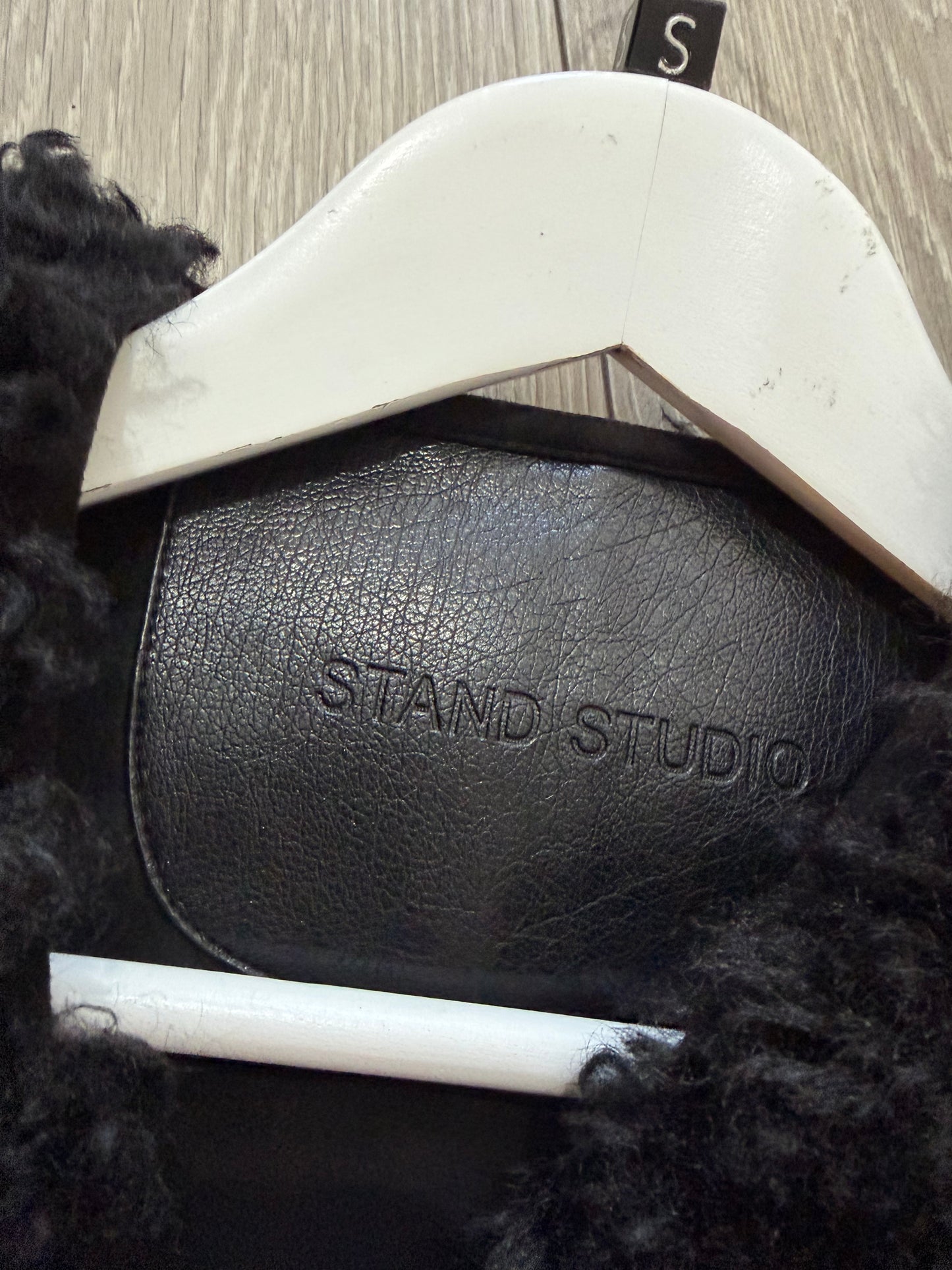 Black Sherpa Stand Studio Jacket, Label says 6 but fits S