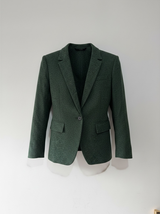 Preloved Veronica Beard Blazer with detachable cardigan Size UK 12 Green and Cream
