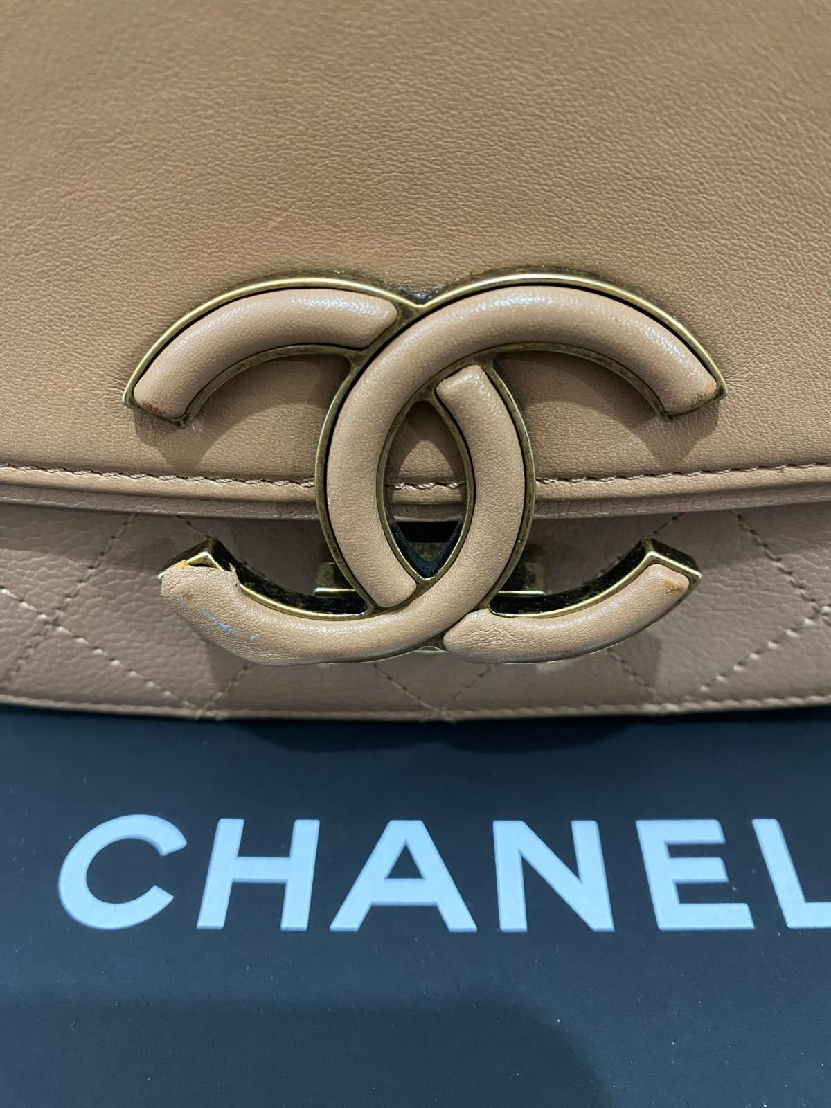 Beige Chanel Crossbody Bag