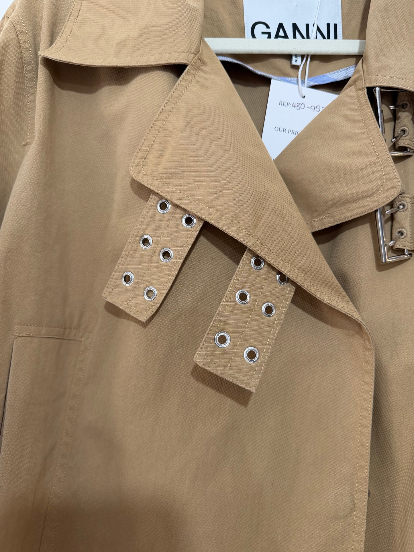 Preloved GANNI Mac Trench Size 14 Beige