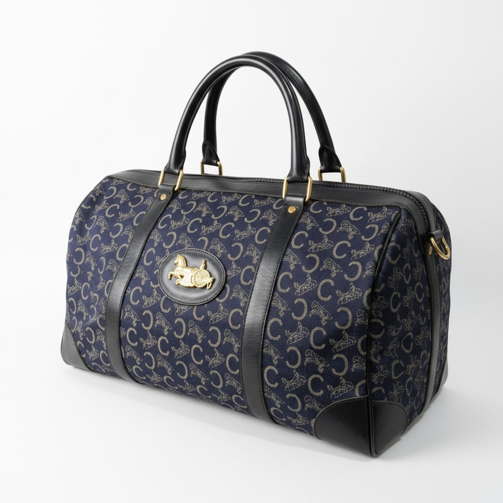 Pre-loved navy monogram Celine Mini keepall