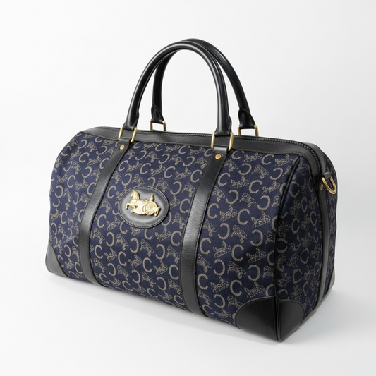 Pre-loved navy monogram Celine Mini keepall