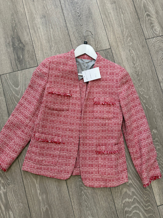 Red boucle Weekend MaxMara Blazer, Size 12