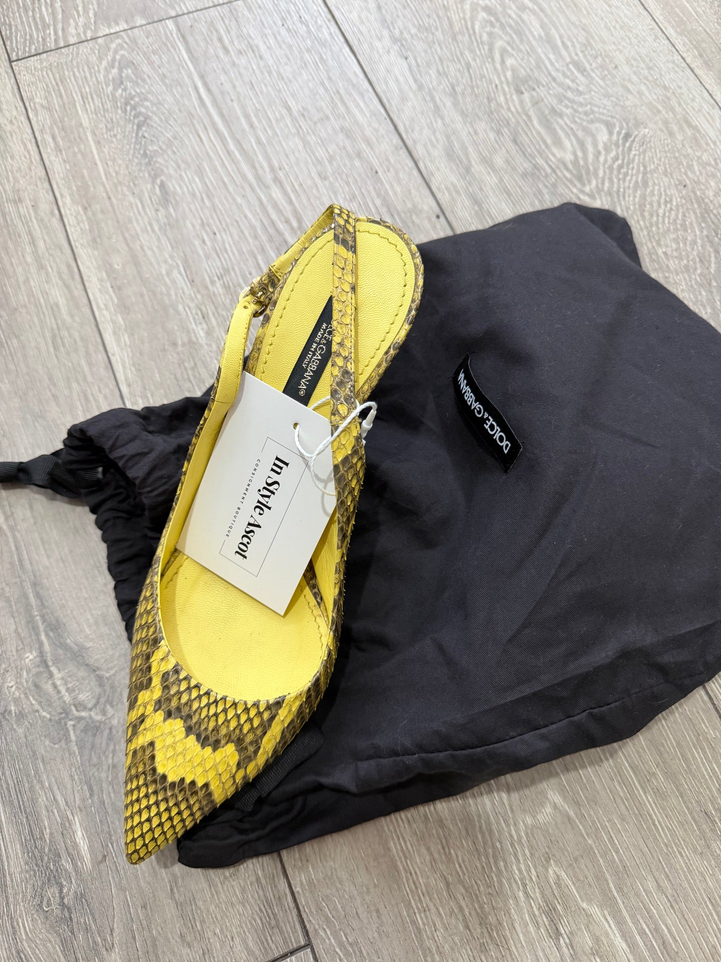 Yellow Python Dolce & Gabbana Heels, 5.5