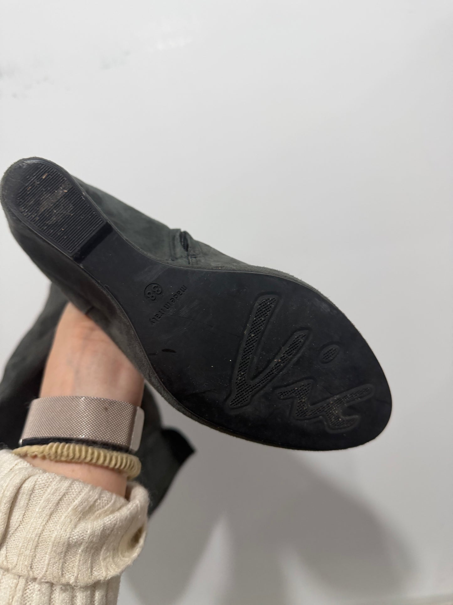 Grey Suede Vic Knee High Boots, Size 38 - UK 5