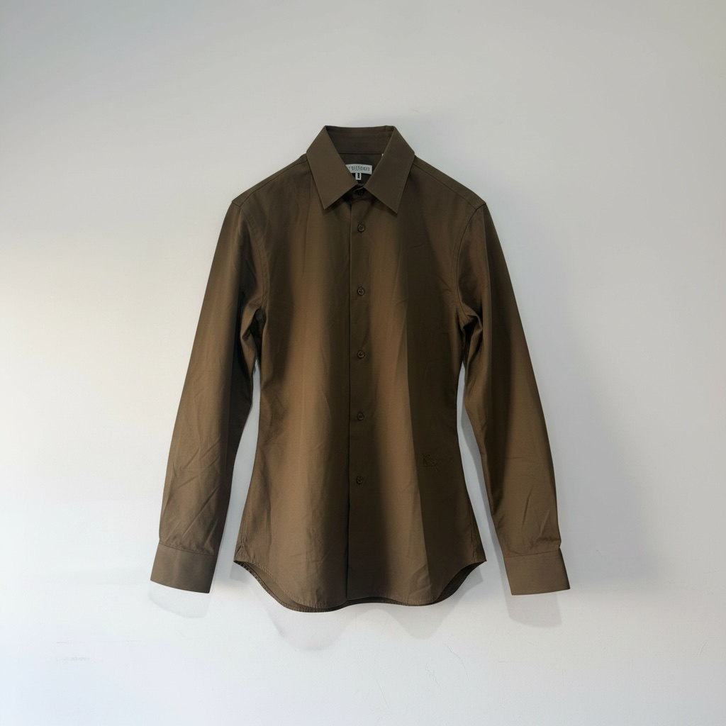 Preloved, Khaki Burberry Men’s Shirt, XS Oversized BNWT