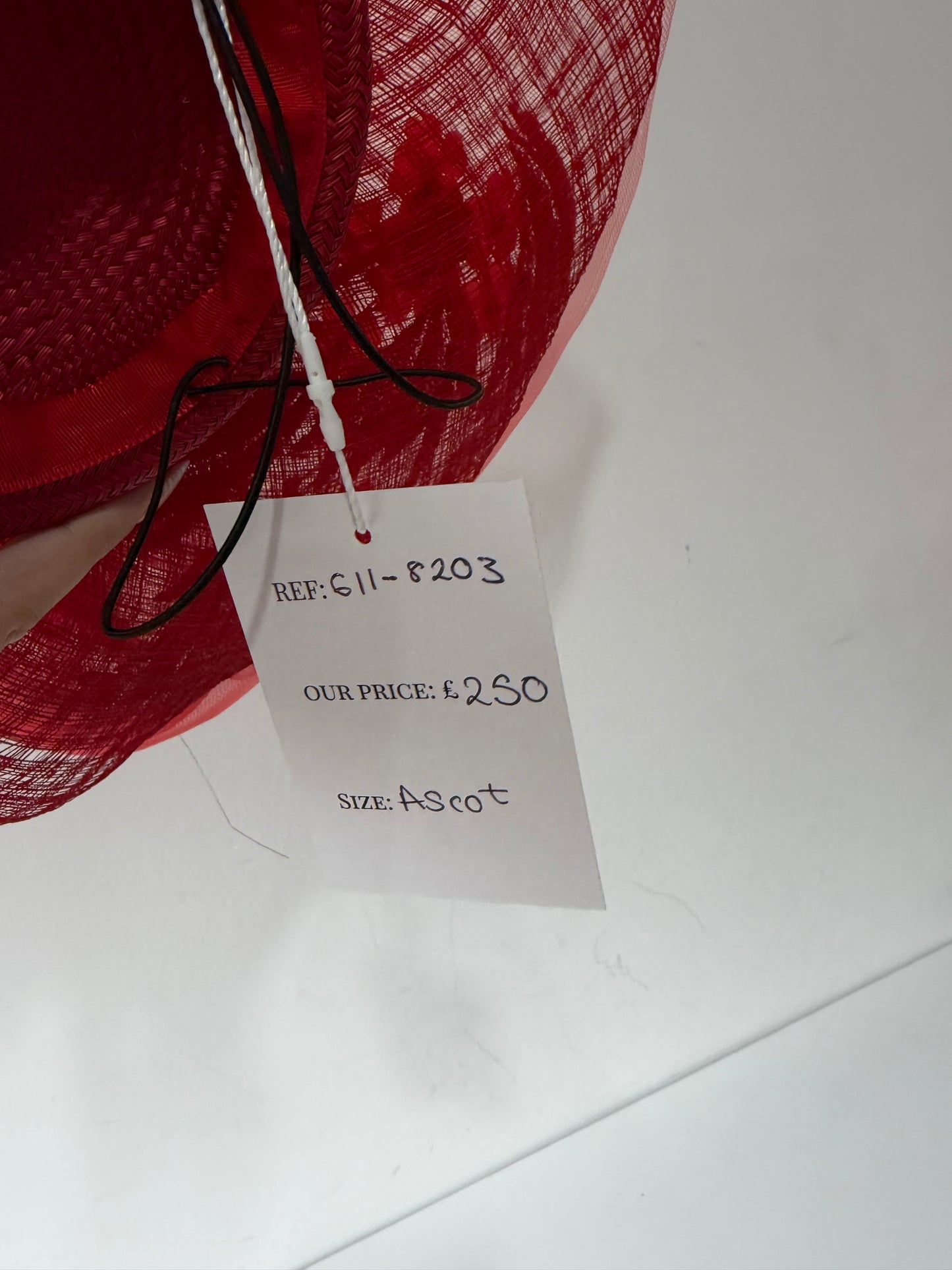 Preloved, Red Nataliya Couture Fascinator/Hat, Ascot