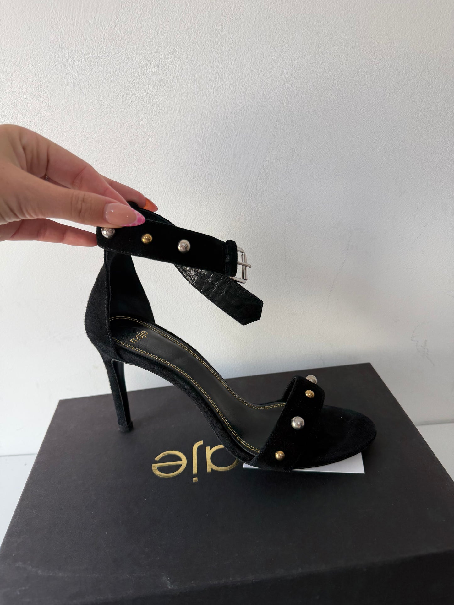 Preloved Black Maje Heels, 4