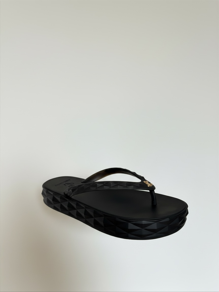 Preloved Jimmy Choo Diamond Platform Flip Flops EU 38 - UK 5 Black