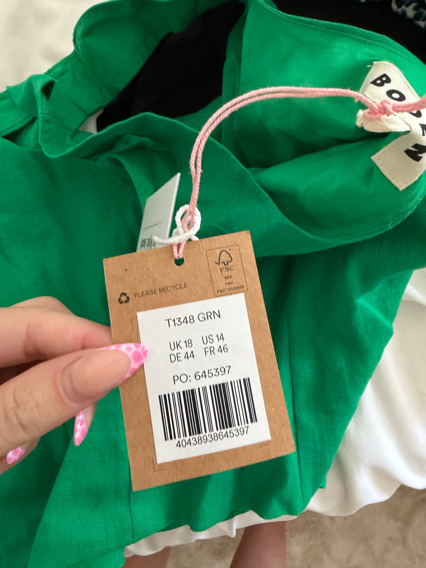 Pre-Loved Green Boden Top, 18, BNWT