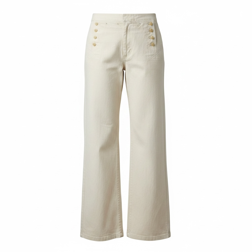 Preloved, Cream Tory Burch Trousers - Jeans, UK 14