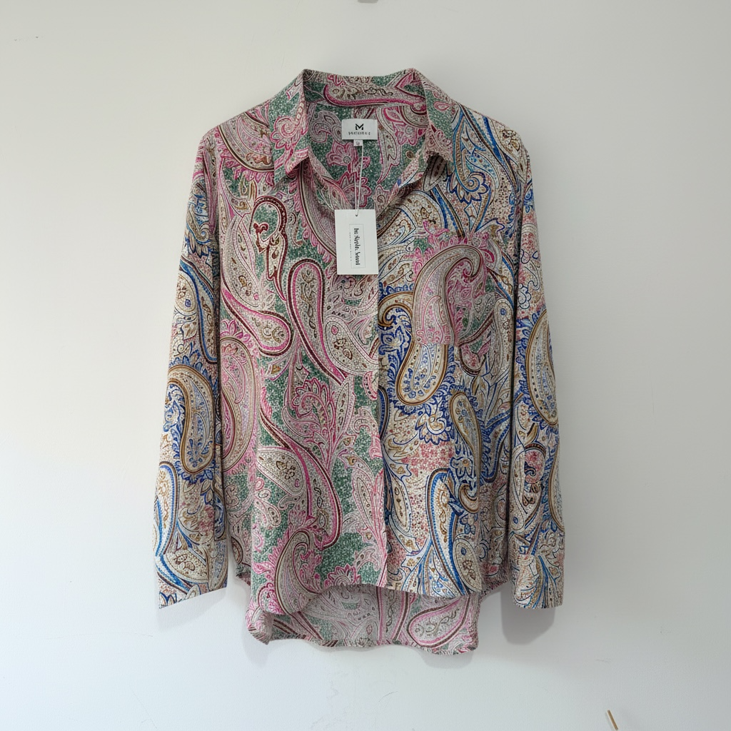Preloved Multicoloured Paisley Marina V Blouse, Size Uk 16-18
