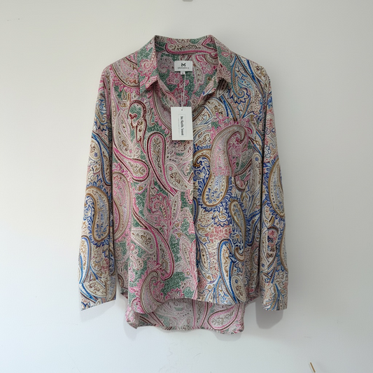 Preloved Multicoloured Paisley Marina V Blouse, Size Uk 16-18